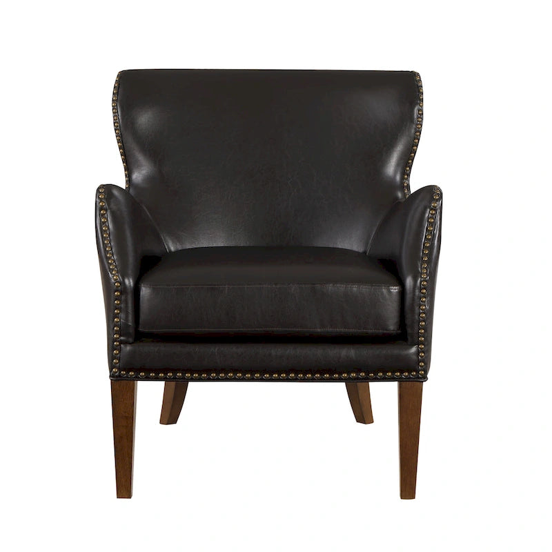Daniela Deep Brown High Leg Slope Arm Chair, Wingback Chair