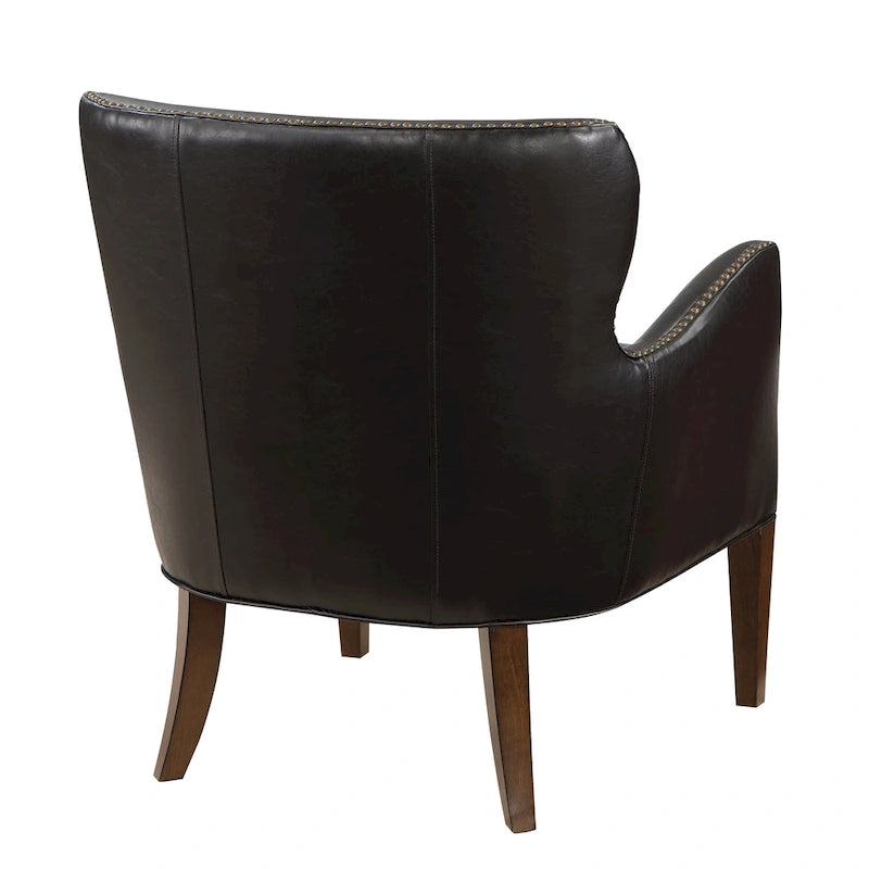 Daniela Deep Brown High Leg Slope Arm Chair, Wingback Chair