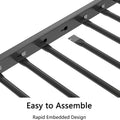 Sturdy Twin over Full Bunk Bed Metal Black for Kids and Adult Low Profile Twin over Full Bunk Bed with Ladder and Guardrails