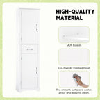 Tall Bathroom Storage Cabinet, Freestanding Storage Cabinet with Two Doors and Adjustable Shelves, Door Shelve Design