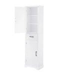 Tall Bathroom Storage Cabinet, Freestanding Storage Cabinet with Two Doors and Adjustable Shelves, Door Shelve Design