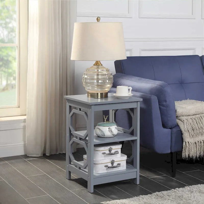 Omega End Table with Shelves