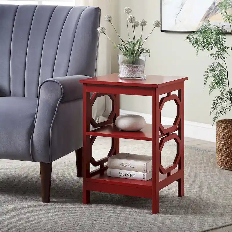 Omega End Table with Shelves
