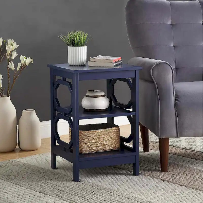 Omega End Table with Shelves
