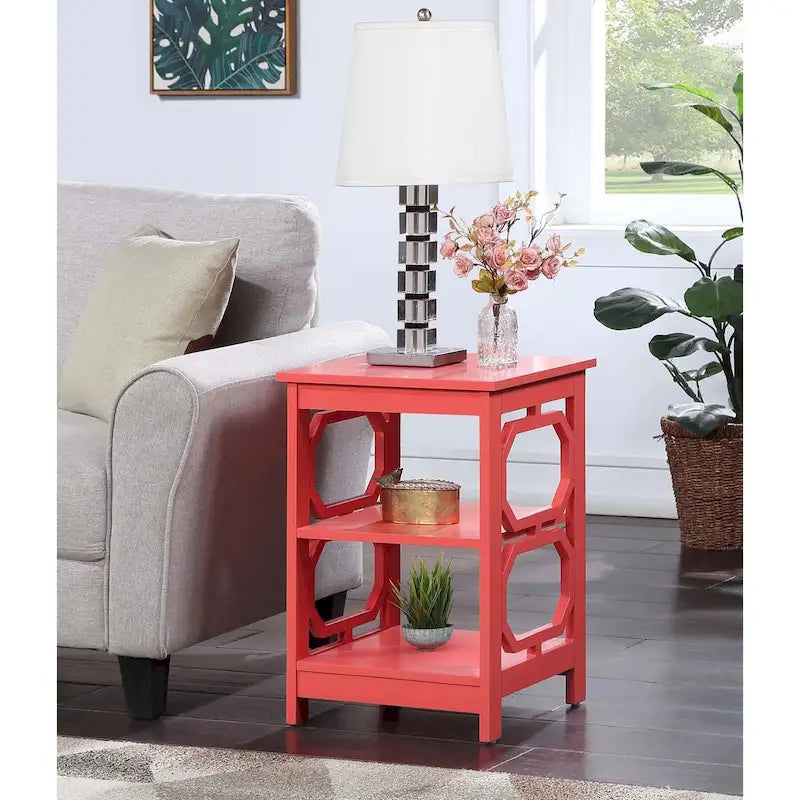 Omega End Table with Shelves