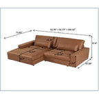 105.52 inch Oversize Facing Chaise Sectional Sofa