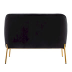 Kyler Loveseat Couch Sofa, Velvet Upholstery, Gold Chrome Legs