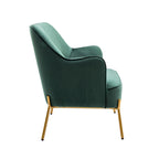 Kyler Loveseat Couch Sofa, Velvet Upholstery, Gold Chrome Legs