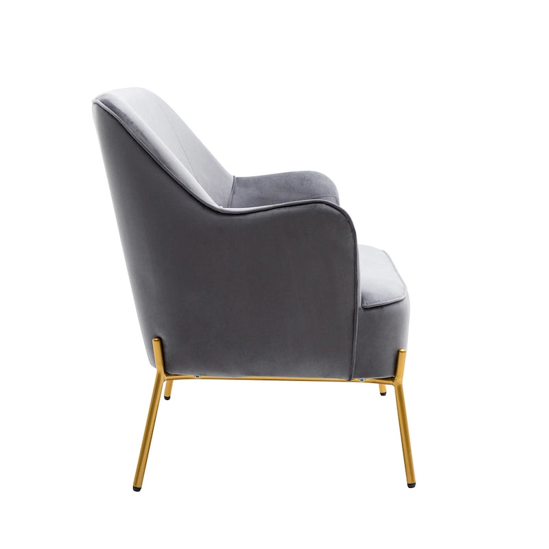 Kyler Loveseat Couch Sofa, Velvet Upholstery, Gold Chrome Legs