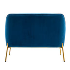Kyler Loveseat Couch Sofa, Velvet Upholstery, Gold Chrome Legs