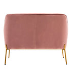 Kyler Loveseat Couch Sofa, Velvet Upholstery, Gold Chrome Legs