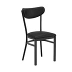 Commercial Metal Dining Chair with Wood Seat and Boomerang Back