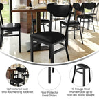 Commercial Metal Dining Chair with Wood Seat and Boomerang Back