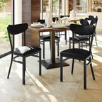Commercial Metal Dining Chair with Wood Seat and Boomerang Back