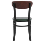 Commercial Metal Dining Chair with Wood Seat and Boomerang Back