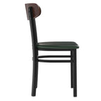 Commercial Metal Dining Chair with Wood Seat and Boomerang Back