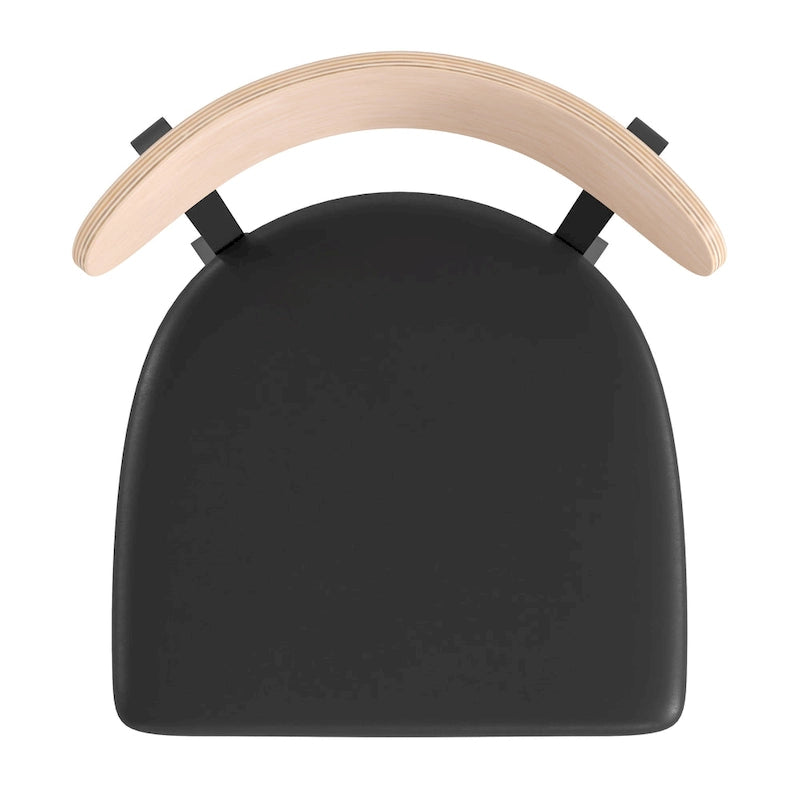 Commercial Metal Dining Chair with Wood Seat and Boomerang Back