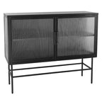 Double Tempered Glass Door Storage Cabinet with Adjustable Shelf