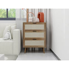 3-Drawer Rattan Cabinet with Pine Legs – Multiple Colors