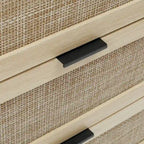 3-Drawer Rattan Cabinet with Pine Legs – Multiple Colors