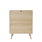 3-Drawer Rattan Cabinet with Pine Legs – Multiple Colors
