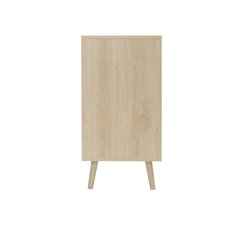 3-Drawer Rattan Cabinet with Pine Legs – Multiple Colors