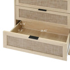 3-Drawer Rattan Cabinet with Pine Legs – Multiple Colors