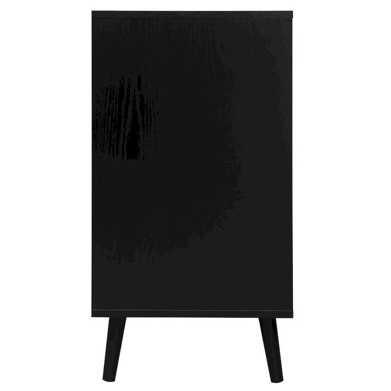 3-Drawer Rattan Cabinet with Pine Legs – Multiple Colors