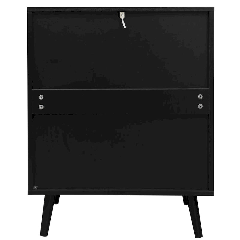 3-Drawer Rattan Cabinet with Pine Legs – Multiple Colors