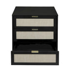 3-Drawer Rattan Cabinet with Pine Legs – Multiple Colors