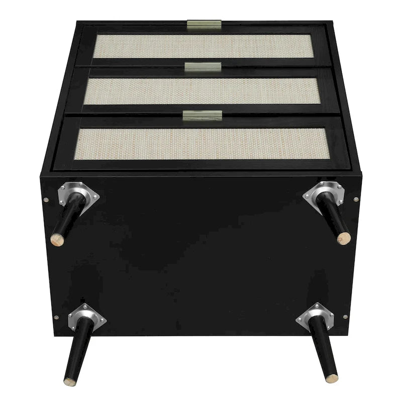 3-Drawer Rattan Cabinet with Pine Legs – Multiple Colors