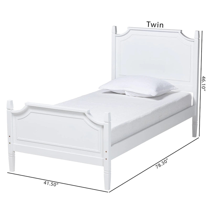 Mariana Classic and Traditional White Finished Wood Platform Bed