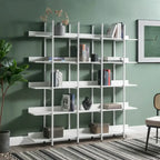 5-Tier Open Bookcase with MDF Shelves and Powder-Coated Steel Frame