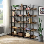 5-Tier Open Bookcase with MDF Shelves and Powder-Coated Steel Frame