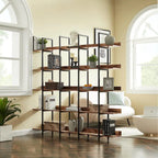 5-Tier Open Bookcase with MDF Shelves and Powder-Coated Steel Frame