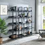 5-Tier Open Bookcase with MDF Shelves and Powder-Coated Steel Frame