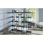5-Tier Open Bookcase with MDF Shelves and Powder-Coated Steel Frame