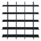 5-Tier Open Bookcase with MDF Shelves and Powder-Coated Steel Frame