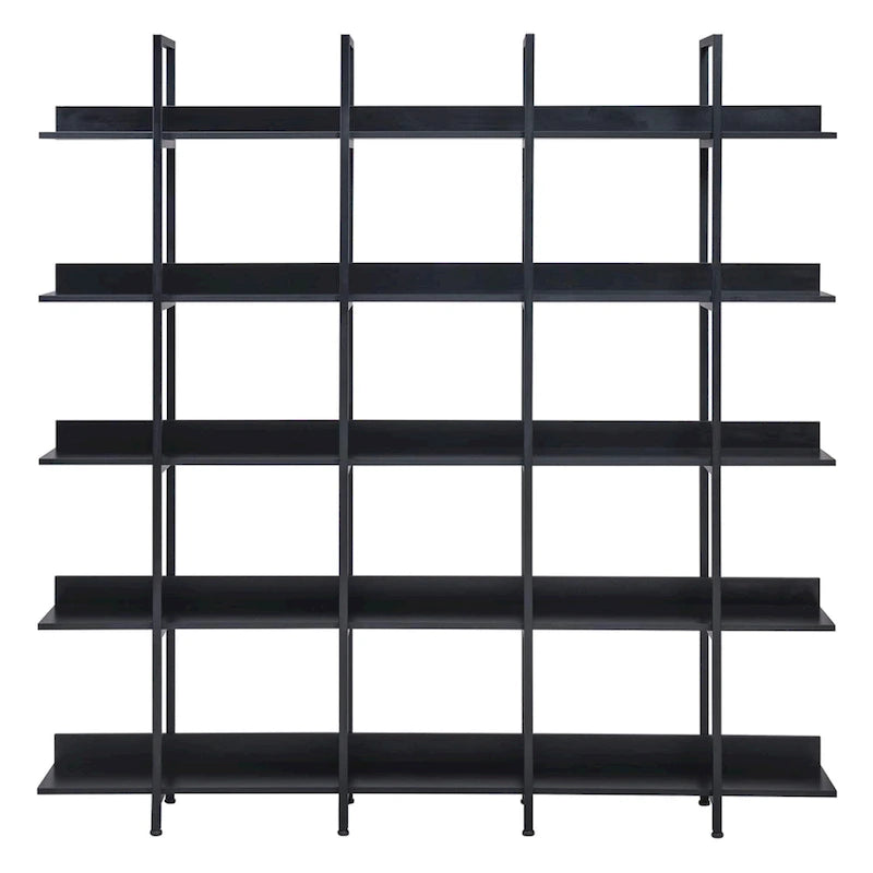 5-Tier Open Bookcase with MDF Shelves and Powder-Coated Steel Frame
