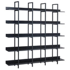 5-Tier Open Bookcase with MDF Shelves and Powder-Coated Steel Frame