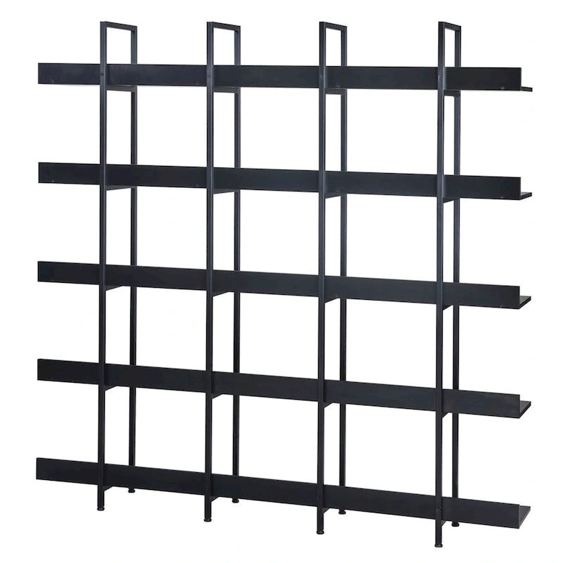 5-Tier Open Bookcase with MDF Shelves and Powder-Coated Steel Frame