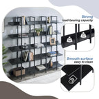 5-Tier Open Bookcase with MDF Shelves and Powder-Coated Steel Frame