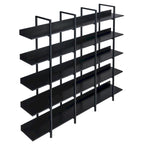 5-Tier Open Bookcase with MDF Shelves and Powder-Coated Steel Frame