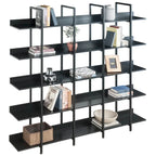 5-Tier Open Bookcase with MDF Shelves and Powder-Coated Steel Frame