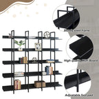 5-Tier Open Bookcase with MDF Shelves and Powder-Coated Steel Frame