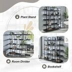5-Tier Open Bookcase with MDF Shelves and Powder-Coated Steel Frame