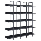5-Tier Open Bookcase with MDF Shelves and Powder-Coated Steel Frame