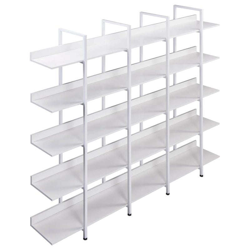 5-Tier Open Bookcase with MDF Shelves and Powder-Coated Steel Frame