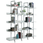 5-Tier Open Bookcase with MDF Shelves and Powder-Coated Steel Frame