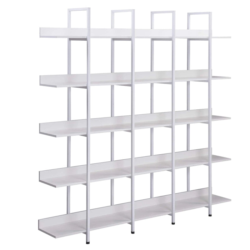 5-Tier Open Bookcase with MDF Shelves and Powder-Coated Steel Frame